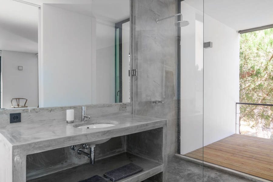 badkamer douche meubel beton cire